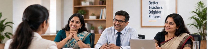 A school leadership team in conversation